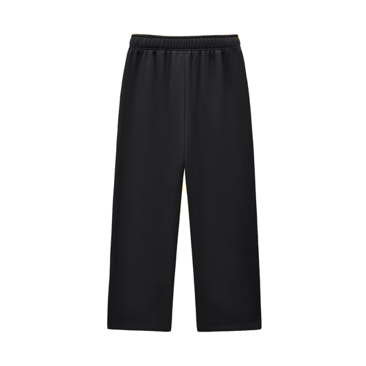 Ninja Black Sweatpants (Contrast-Stitched Fleece Sweatpants)