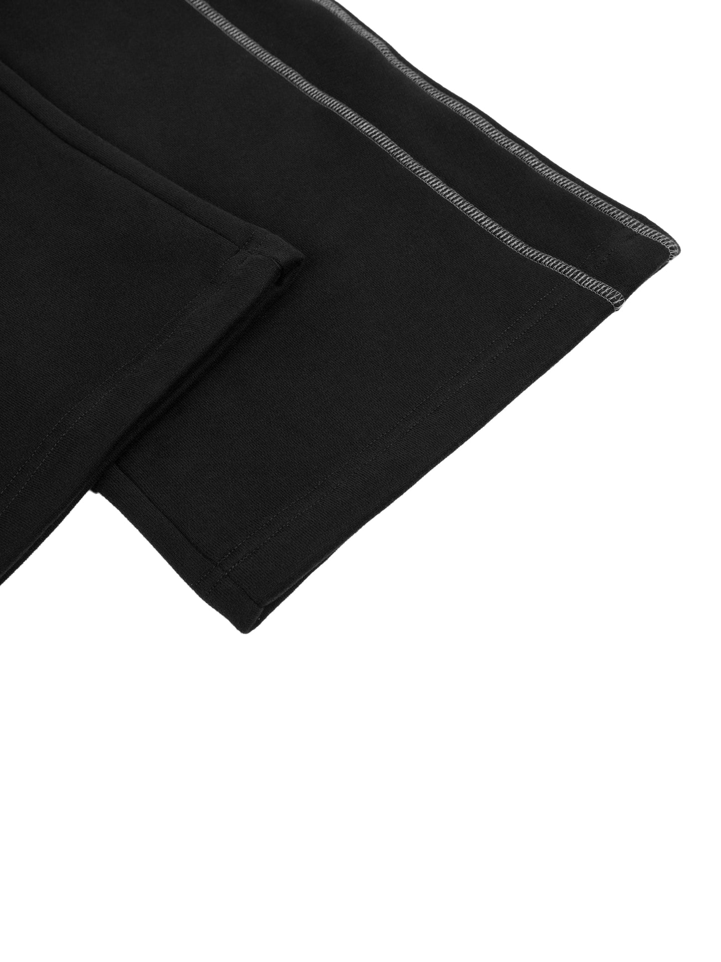 Ninja Black Sweatpants (Contrast-Stitched Fleece Sweatpants)