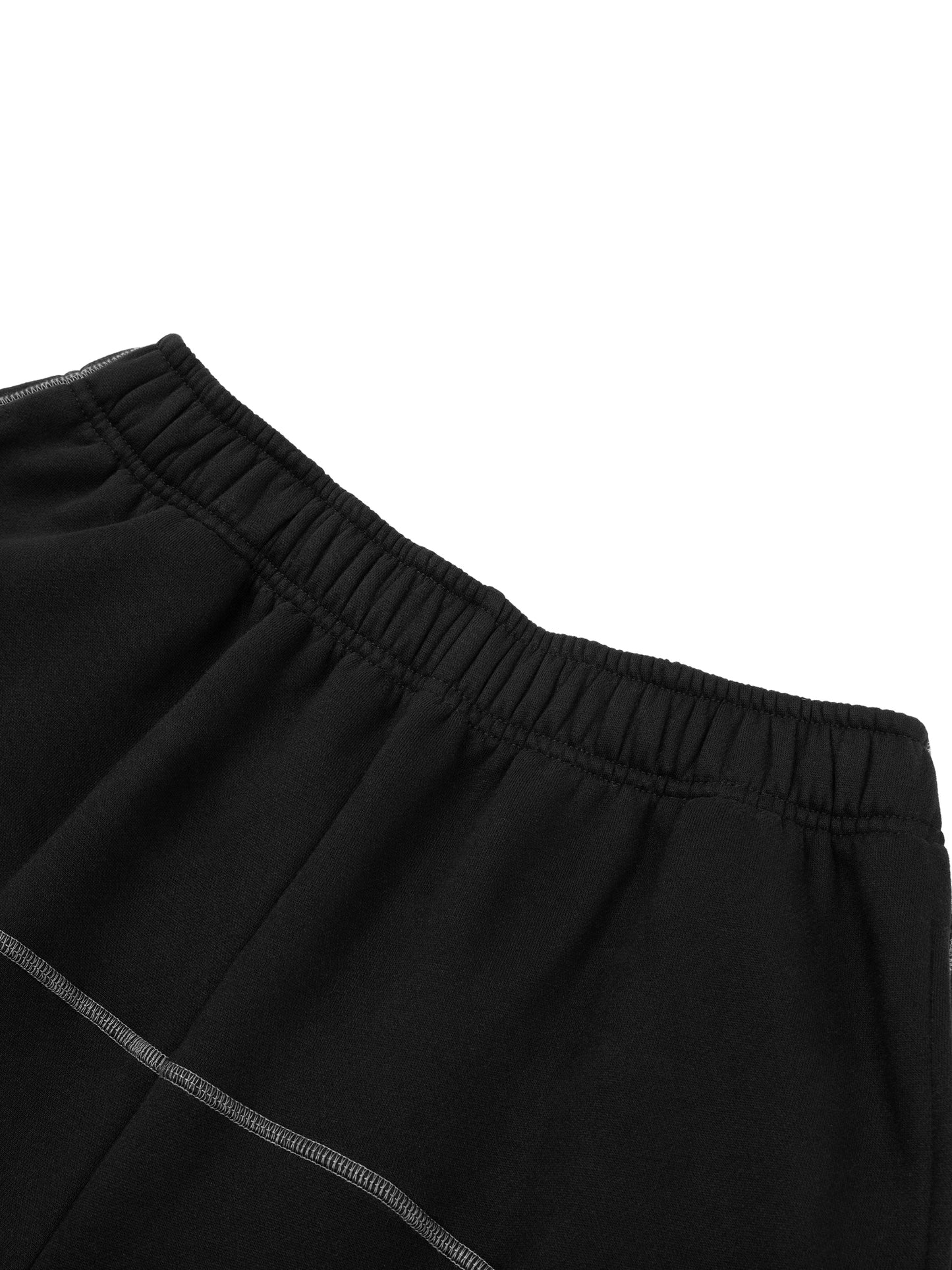 Ninja Black Sweatpants (Contrast-Stitched Fleece Sweatpants)